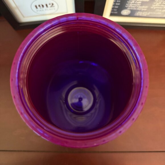 Starbucks Summer 2024 Iridescent Magenta Purple Grid 20oz Tumbler NWT - Picture 6 of 7